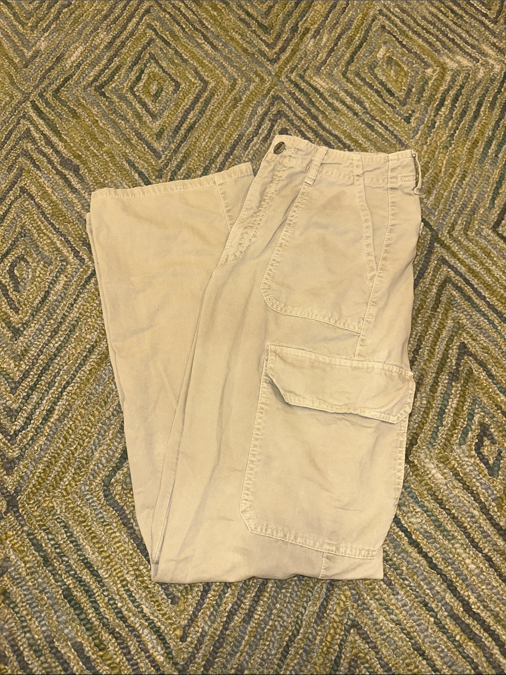 Zara Beige Cargo Pants with Thigh Flap Pocket